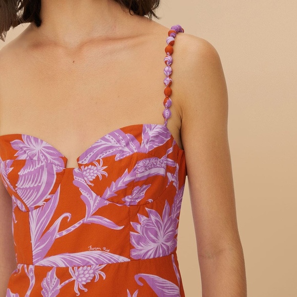 Farm Rio Mixed Tropical Swing Sleeveless Midi Dress - Picture 3 of 8